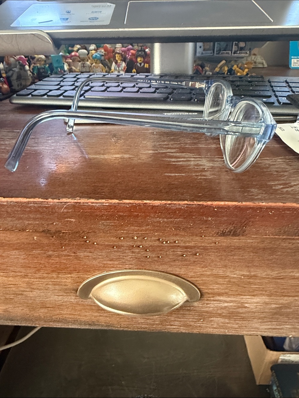 Warby Parker Percey N 780 Translucent Light Blue Round Frames with logo case - Picture 12 of 13